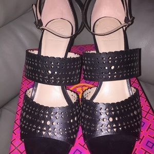 SOLD! Tory Burch Perf Wedge Sandals - Size 9